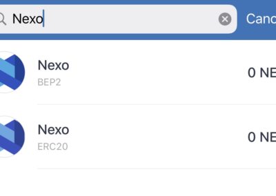 Trust Wallet NEXO ERC20 and BEP2